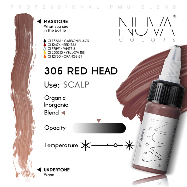 Nuva Colors 360 SMP Collection 305 Red Head SMP RC 15ml (1/2oz)