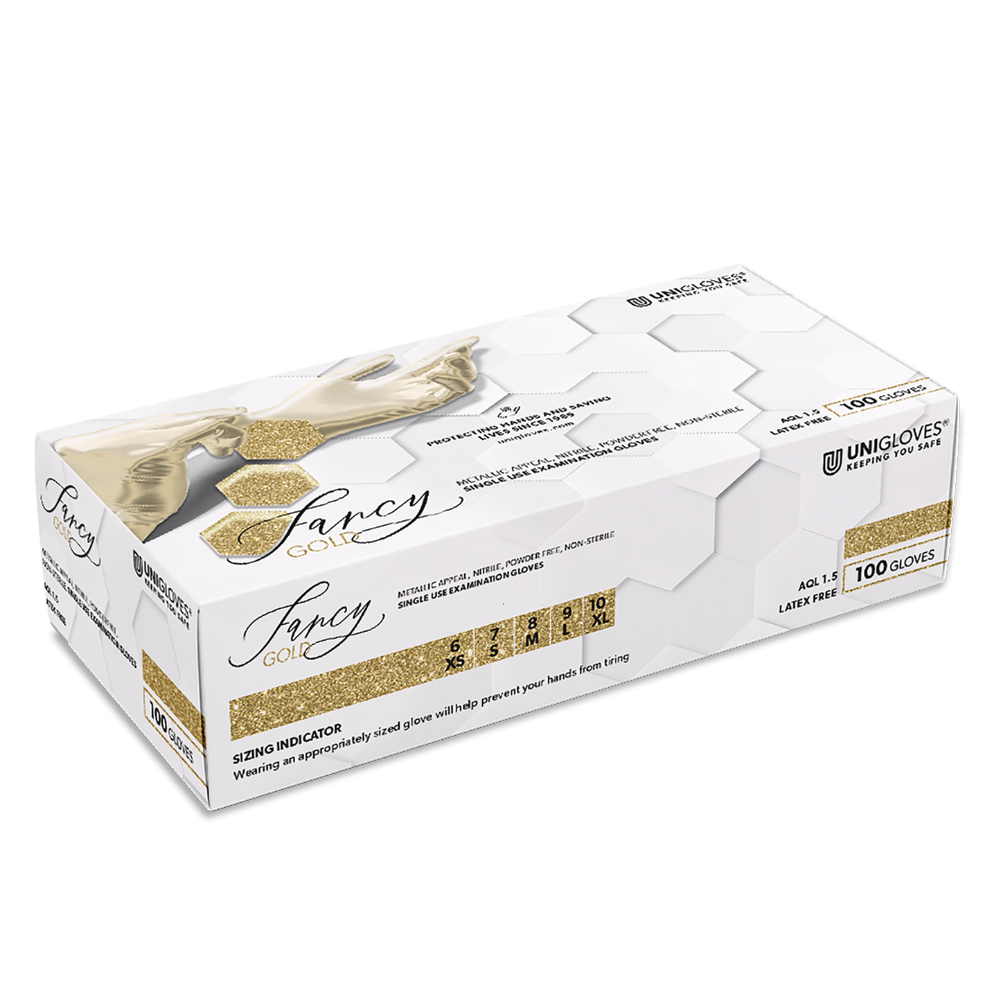 Unigloves Nitrile Gloves Fancy Gold 100pcs