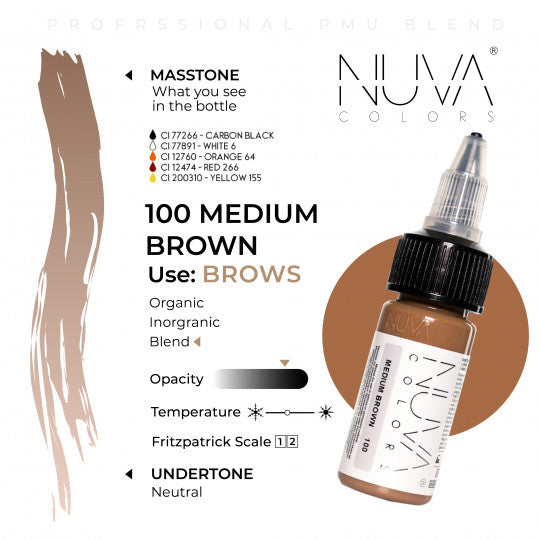 Nuva Colors 100 Medium Brown 15ml (1/2oz)