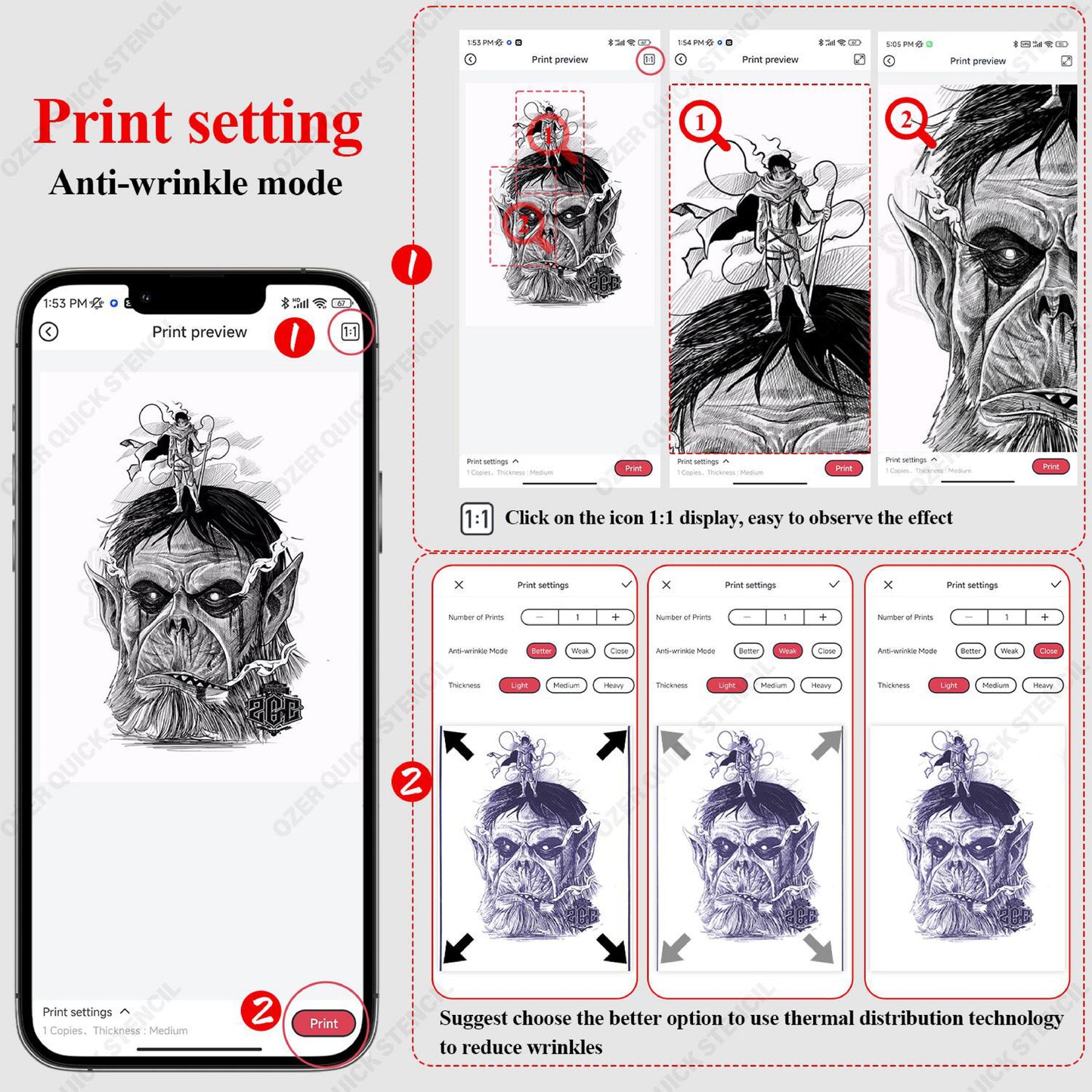 OZER Wireless Quick Thermal Stencil Printer
