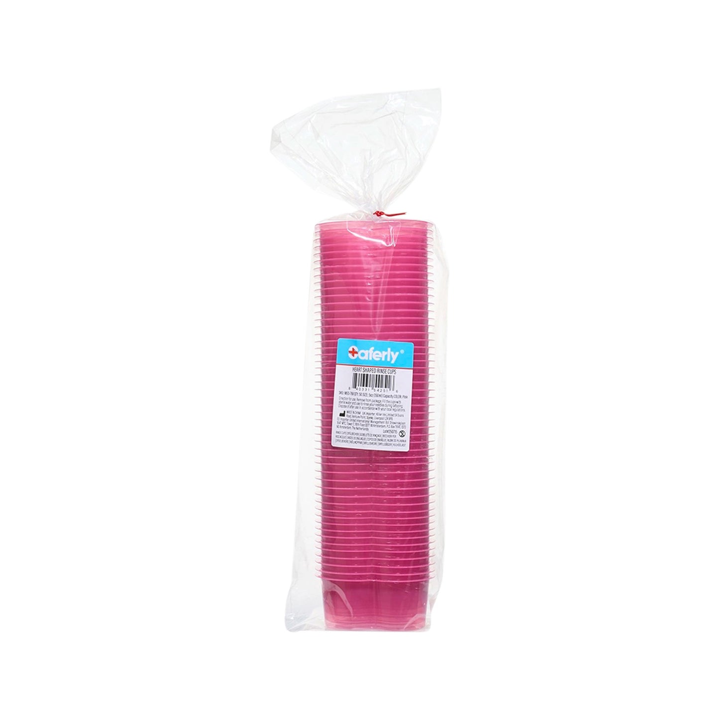 Saferly Heart Shaped Rinse Cups Pink 150ml x 50