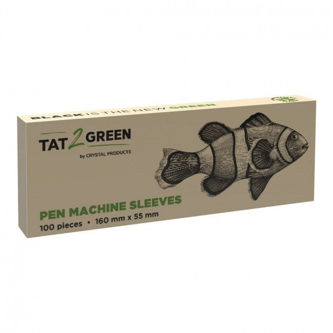 Tat2Green Pen Machine Sleeves Black Box of 100