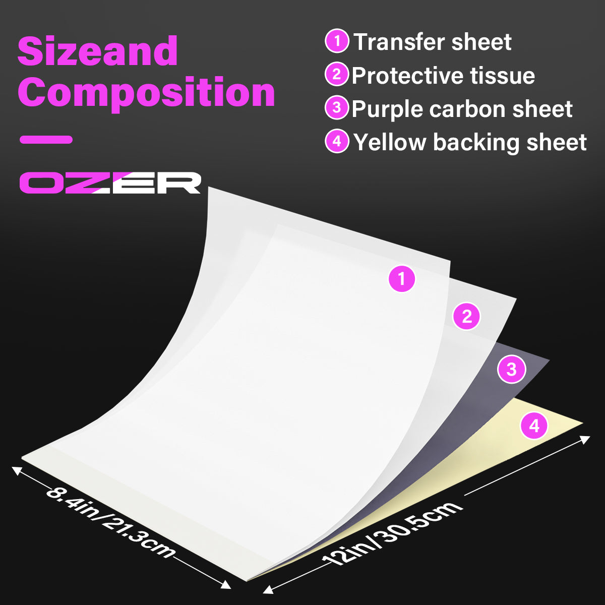 Ozer M Thermal Transfer Paper 8.4 x 12.1" (50 Sheets)