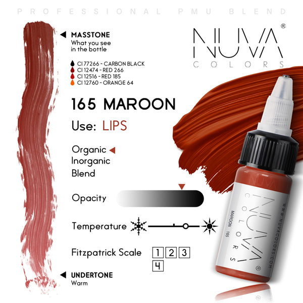 Nuva Colors 360 Lip Collection 165 Maroon RC 15ml (1/2oz)