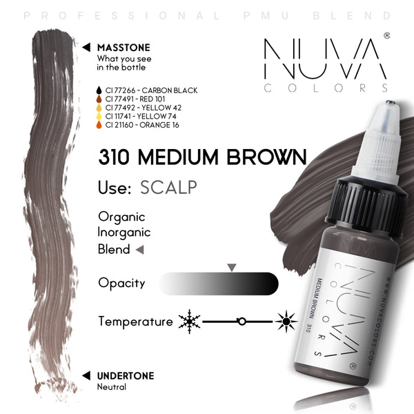 Nuva Colors 360 SMP Collection 310 Medium Brown SMP RC 15ml (1/2oz)