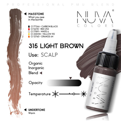 Nuva Colors 360 SMP Collection 315 Light Brown SMP RC 15ml (1/2oz)