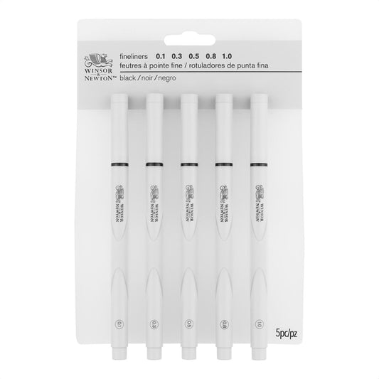 Winsor & Newton Black Fineliner Set x 5 Assorted