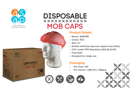 ASAP Surgical Mop Cap Red x 100