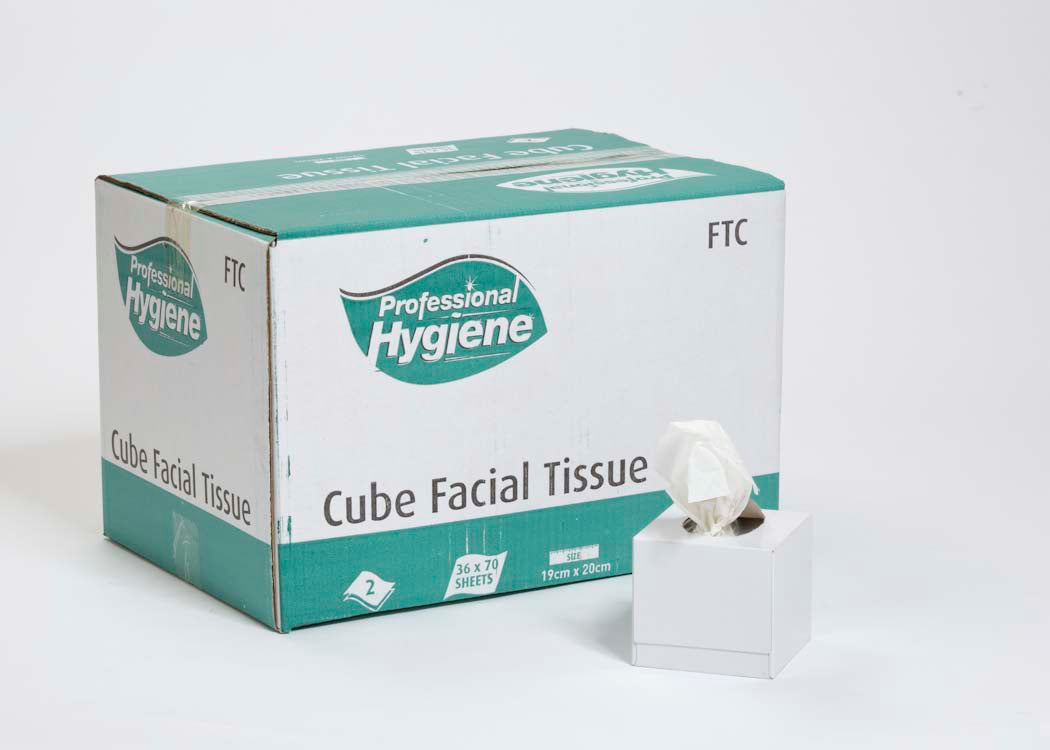 Facial Tissue 2 Ply White – 20 x 21cm (70) Cube box