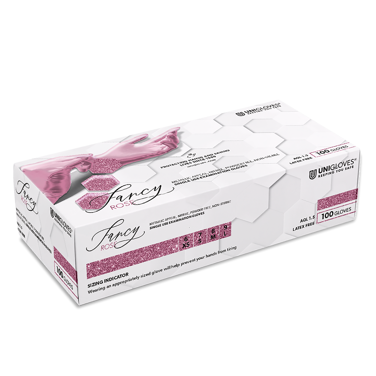 Unigloves Nitrile Gloves Fancy Rose 100pcs