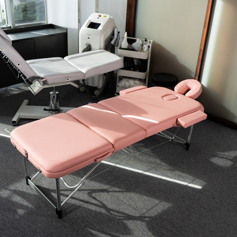 Aluminium Couch/Massage Table Pink