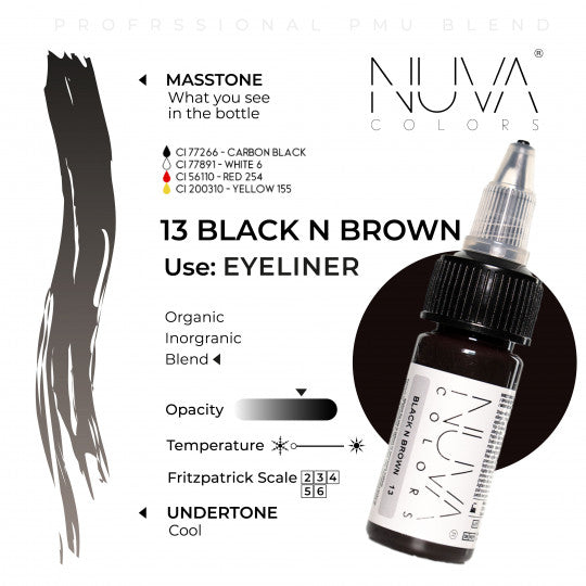 Nuva Colors 13 Black n Brown 15ml (1/2oz)