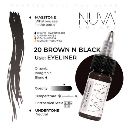 Nuva Colors 20 Brown n Black 15ml (1/2oz)