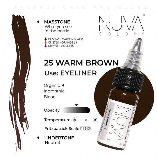 Nuva Colors 25 Warm Brown 15ml (1/2oz)