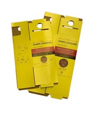 Cardboard Sharps Bin 5L Yellow