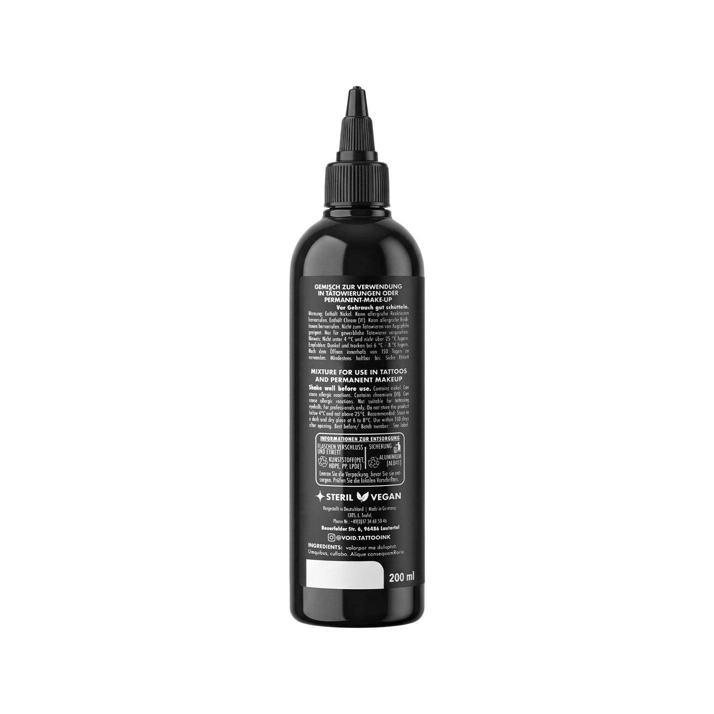 VOID Black Tattoo Ink 200ml
